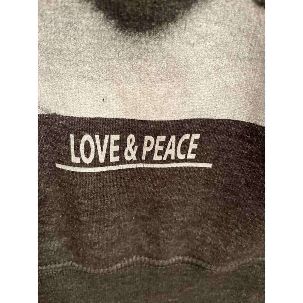 Rihanna Finger Mustache ‘Love & Peace’ Grey Sweatshirt women’s M - Picture 3 of 5